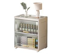 Meuble de rangement fin à roulettes avec portes et roulettes - Organiseur vertical de grande capacité pour cuisine, salon, chambre à coucher - Économie d'espace
