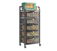 Meuble de rangement fin à roulettes - Chariot étroit en métal avec panier extractible, étagères de cuisine peu encombrantes pour salon et cuisine (noir, 101,1 x 35,6 x 32,5 cm)