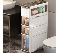 Meuble de rangement fin et étanche pour salle de bain, étagère latérale étroite avec support pour mouchoirs, design élégant, assemblage facile, parfait pour les petits espaces et le rangement nized