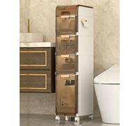 Meuble de rangement fin et étanche pour salle de bain - Pour papier toilette et accessoires de cuisine - 25 cm de large x 37,5 cm de profondeur (112 cm)