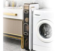 Meuble de rangement fin pour salle de bain avec double sortie de papier et poulie silencieuse pour petits espaces, cuisine, buanderie, salon, toilettes