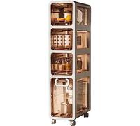 Meuble de rangement fin pour salle de bain, étagère étroite, 2/3/4/5 niveaux sous évier avec tiroirs en plastique transparent, solution peu encombrante pour petites salles de bains