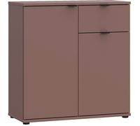 Commode - GANYMEDE - 2 portes - 1 tiroir - Terracotta - 80,1 x 34,1 x 82,3 cm
