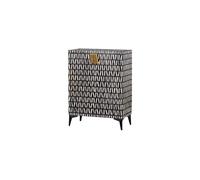 Meuble de rangement H108 cm manguier noir et blanc Menne