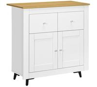 Meuble de rangement - HOMCOM - buffet avec placard à portes et 2 tiroirs - pour salon, salle à manger - dim. 78 x 35 x 80 cm -