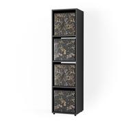 Meuble de rangement Ludus 142.5x36.2cm avec 2 boxes pliants opt.2 Noir Vicco 37949