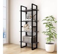 vidaXL Bibliothèque à 4 niveaux Gris 60x30x140 cm Bois de pin massif Gris