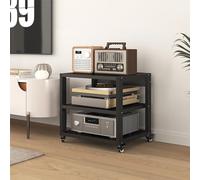 Meuble de rangement mobile à 3 niveaux pour audio/vidéo - Support TV d'angle avec racks Hi-Fi pour salon, jeux et enregistrements - Étagère de rangement pour composants - 50 x 40 x 48,5 cm