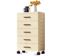 Meuble de rangement mobile, armoire pour classeurs à 5 tiroirs, armoire de rangement dans le bureau avec roulettes pour chambre à coucher table de nuit salon bureau 48x30x84.5cm