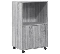 Meuble de rangement mobile moderne gris avec roulettes, 55 x 40 x 91 cm, buffet polyvalent de style vintage pour entrée, cuisine, bureau, salon et salle de bain