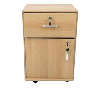 Meuble de Rangement, Mobile Multiples Robuste sous Le Bureau Meuble a Tiroir avec Serrures Roues pour Bureau à Domicile (Oak Color)