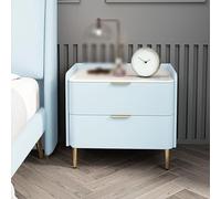 Meuble de rangement moderne avec double tiroir, table de chevet et pieds fuselés, idéal pour les petits espaces dans la chambre ou le salon, ajout élégant et fonctionnel à votre décoration d'intérieur