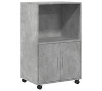 Meuble de rangement moderne avec roulettes - Buffet de cuisine de style vintage, finition ciment gris, 55 x 40 x 91 cm, idéal pour la maison, le bureau, le salon ou la salle de bain