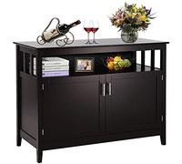 Meuble de rangement moderne marron foncé pour cuisine, buffet, table de serveur, buffet, salle à manger, bois MDF, pin, 114,3 x 50,8 x 91,4 cm (L x l x H)