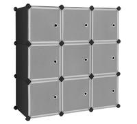 Meuble de rangement modulable - Helloshop26 - 9 compartiments - Noir - Plastique - Assemblage facile