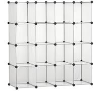 Meuble de rangement modulable - HOMCOM - 16 cubes - meuble à chaussures, vêtements, livres, jouets - blanc