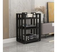 Meuble de Rangement multimédia à 3 Niveaux réglable, Rack stéréo HiFi pour Composants Audio, Montage Facile, Meuble Audio pour Salon, Salle de Jeux et Studio d'enregistrement
