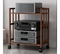 Meuble de rangement multimédia à 4 niveaux - Support d'angle AV pour TV, composants audio, tourne-disque et équipement de jeu - Organiseur élégant pour électronique pour salon et studio de musique