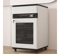 Meuble de rangement multimédia avec design en maille respirante Ubar Blanc Support multimédia AV avec grand espace de rangement pour studio d'enregistrement robuste 51,8 x 89,9 cm