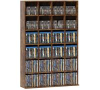 Meuble de rangement multimédia - HOMCOM - 456 CD/ 336 DVD - 24 compartiments et 16 étagères réglables - 89 x 20 x 130,5 cm - marron