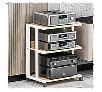 Meuble de rangement multimédia stéréo Hi-Fi - Étagère ouverte - Tour audio pour composants de divertissement - Mémoire d'amplificateur au sol (65 cm) - Idéal pour la configuration audio à la maison