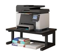 Meuble de rangement multimédia - Support audio en forme de S à 2 niveaux - Support en acier carbone pour lecteur CD - Support AV pour salon, bureau, studio d'enregistrement - Noir (50 x 40 x 21,2 cm)