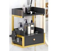 Meuble de rangement mural avec tiroir pour sèche-cheveux - Gain de place pour salon de beauté et salon de coiffure - Meuble de salon essentiel pour un espace de travail efficace