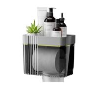 Meuble de rangement mural de cuisine transparent avec double distributeur de papier Idéal pour salle de bain ou chambre à coucher (gris)