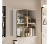 Meuble de rangement mural moderne en aluminium pour salle de bain - Gain de place au-dessus des toilettes pour cuisine et salle de bain Solution de rangement polyvalente en métal pour médicaments et