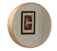 Meuble de Rangement Mural Rond pour Salle de Bain avec Miroir, Couleur Noir/Bois/Noyer, Miroir de Maquillage Rond (B, 60 cm)