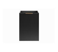 Meuble de rangement NOXERA - 40 cm - Panier à linge intégré - Noir mat - Design rainuré