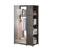 Meuble de Rangement Organisateur De Placard Autoportant, Armoire en Métal, Étagères De Placard, Vêtements for Chambre À Coucher Moderne(Black,70.5x40.5x162.5cm)