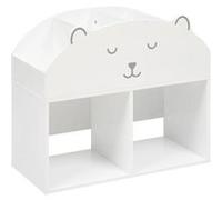 Meuble de rangement Ourson pour enfant, bibliothèque enfant blanche en MDF - Longueur 56 x Profondeur 30 x Hauteur 64 cm -PEGANE- Blanc G