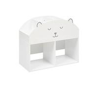 Meuble de rangement Ourson pour enfant, bibliothèque enfant blanche en MDF - Longueur 56 x Profondeur 30 x Hauteur 64 cm --