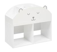 Meuble de rangement Ourson pour enfant, bibliothèque enfant blanche en MDF - Longueur 56 x Profondeur 30 x Hauteur 64 cm