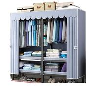 Meuble de Rangement Placard De Garde-Robe De Placard Pliable Portatif pour Accrocher des Vêtements Tube en Acier De 25 Mm Facile À Assembler Moderne(148 * 50 * 175cm)