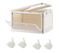 Meuble de rangement pliable pour économiser de l'espace avec disques pour un mouvement facile et une extrémité attrayante pour garder les objets en sécurité dans n'importe quel environnement ABS