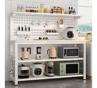 Meuble de rangement polyvalent avec plan de travail - Idéal pour la cafetière, le grille-pain et les tasses - Solution peu encombrante pour votre cuisine