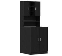 vidaXL Meuble de rangement pour buanderie Chêne noir 70.5x71.5x181.5 cm Bois d'ingénierie Autonome