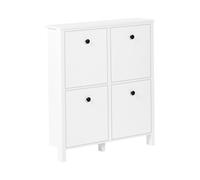 Beliani Meuble de Rangement pour Chaussures avec 4 Compartiments en MDF Blanc Gibson