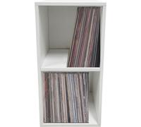 Meuble de rangement pour disques vinyle LP - 2 compartiments - blanc
