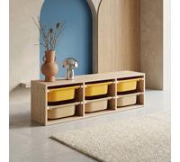 Meuble de rangement pour enfant, 6 bacs en plastique colorés - sora moutarde TU