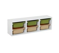 Meuble de rangement pour enfant, 6 bacs en plastique colorés - sora vert olive TU