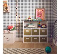 Meuble de rangement pour enfant avec 6 paniers en fibre végétale naturel TU