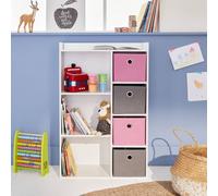 Meuble de rangement pour enfant, blanc - camille - avec 7 compartiments et 4 paniers rose TU