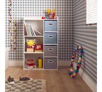 Meuble De Rangement Pour Enfant Pratique Avec 7 Compartiments Et 4 Paniers En Velours Bleu TU