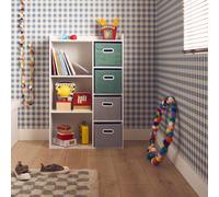 Meuble De Rangement Pour Enfant Pratique Avec 7 Compartiments Et 4 Paniers En Velours Vert TU