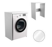 Meuble de rangement pour machine à laver LUCY - Fonctionnel et organisationnel - Blanc - 66 x 91,5 x 50 cm