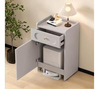 Meuble de Rangement pour Robot Aspirateur avec Tiroir et Roulettes | Armoire Cachée pour Robot Aspirateur, Meuble Gain de Place avec Tiroir Privé, Roulettes Fluides et Espace Dissimulé(Gray)