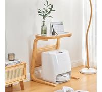 Meuble de Rangement pour Robot Aspirateur, Étagère Supérieure pour Aspirateur Robot, Rayonnage à Ouverture Cachée, Étagère Organisatrice pour Appartement ou Hôtel, Table de Chevet pour Chambre et Salo